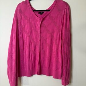 Jason Wu 4X Pink Textured Cardigan Sweater Plus Size Lightweight